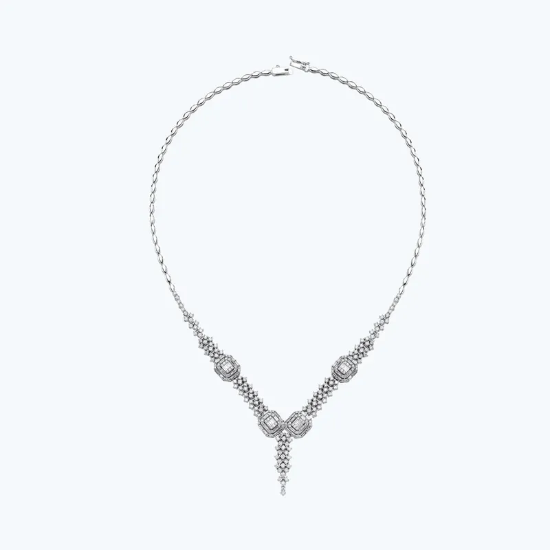 Premium Collier Diamant Baguette