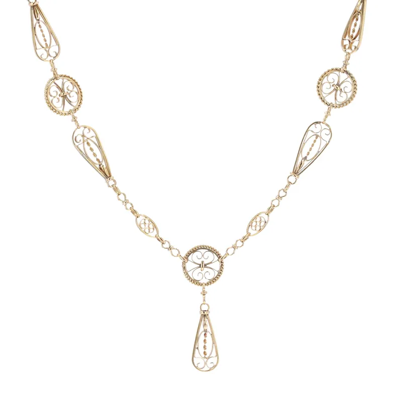 Vente Flash Collier ancien or jaune filigrané