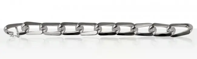 Solde Bracelet gourmette Argent massif PENCHEE GM | BIJOUX HAUT DE GAMME | MADILAR
