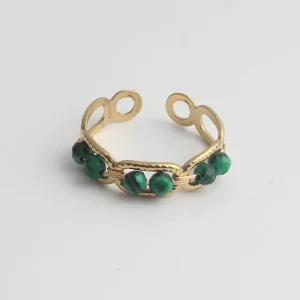 Offre Du Jour Bente - Bague - Pierre naturelle - Acier inoxydable