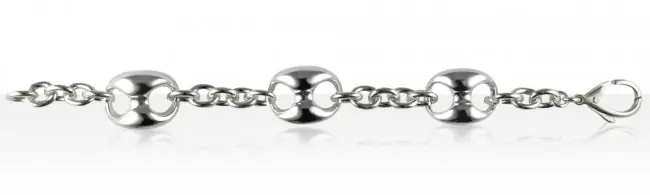 Bracelet Argent "MARINA" 3 Motifs PM CHAINE | BIJOUX FANTAISIE HAUT DE GAMME | MADILAR Nouvel Arrivage