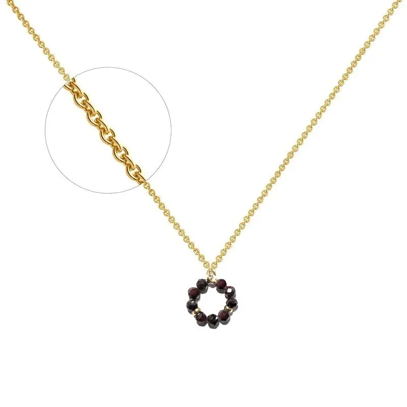 Collier acier inoxydable 9 pierres naturelles œil de tigre Bon Marché