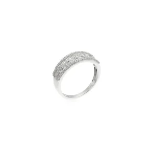 Achat Immédiat Bague Or Blanc 375/1000 "Ondula"Diamant 0,25ct/56