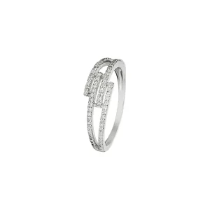 Acheter En Ligne Bague Or Blanc 375/1000 "Osmose"Diamants: 0,27ct/54