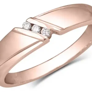 Usine Directe Bague Franz à diamants serti rail moderne oblique en or blanc 10k pour homme