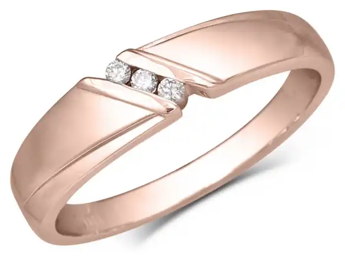 Usine Directe Bague Franz à diamants serti rail moderne oblique en or blanc 10k pour homme