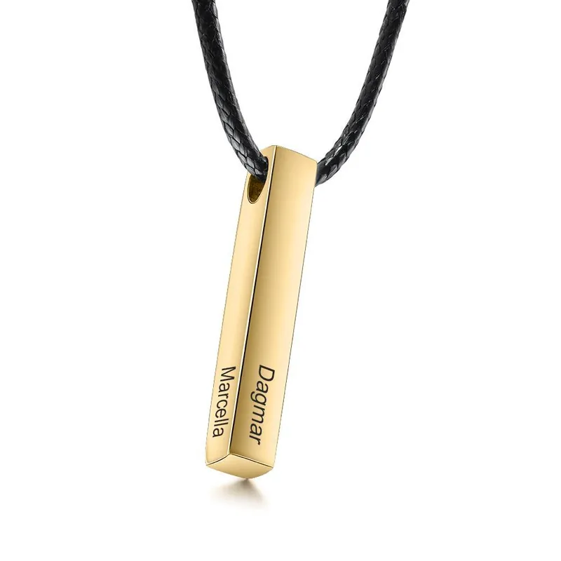 À Mon Fils- Collier Barre 4 Prénoms Gravés Pour Homme Meilleur Achetez Aujourd’hui