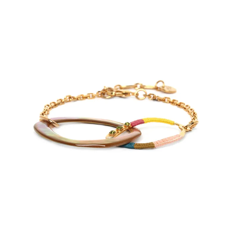 Retour Gratuit Bracelet chaine 2 anneaux - Melly