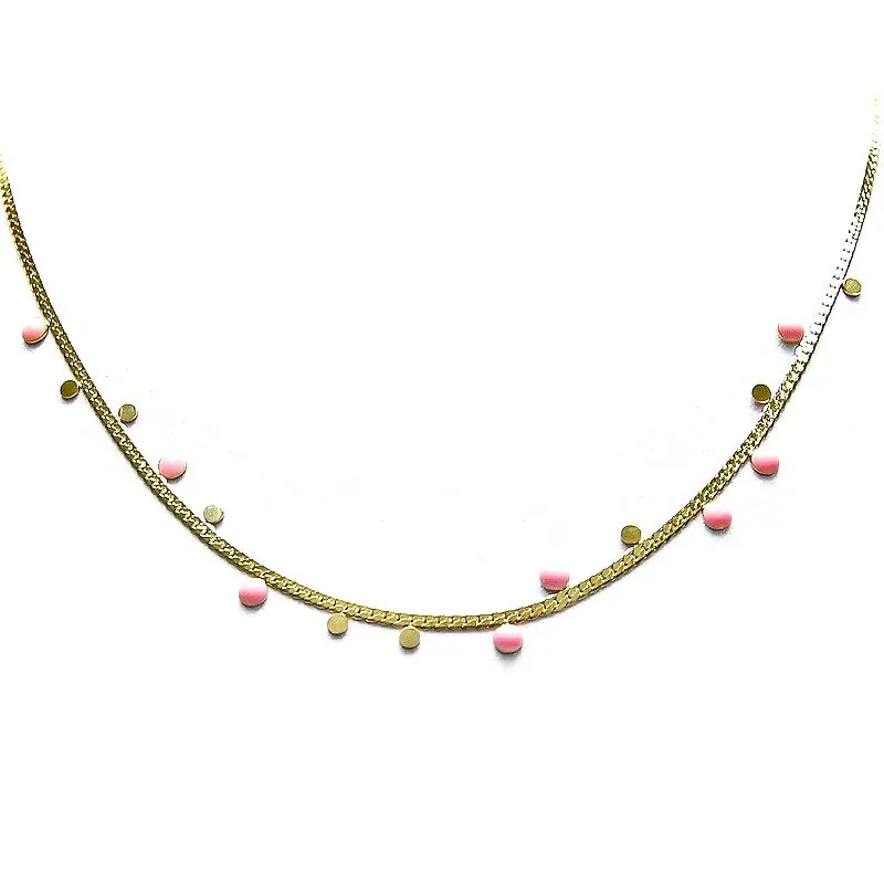 Populaire Collier acier inoxydable ras de cou rose