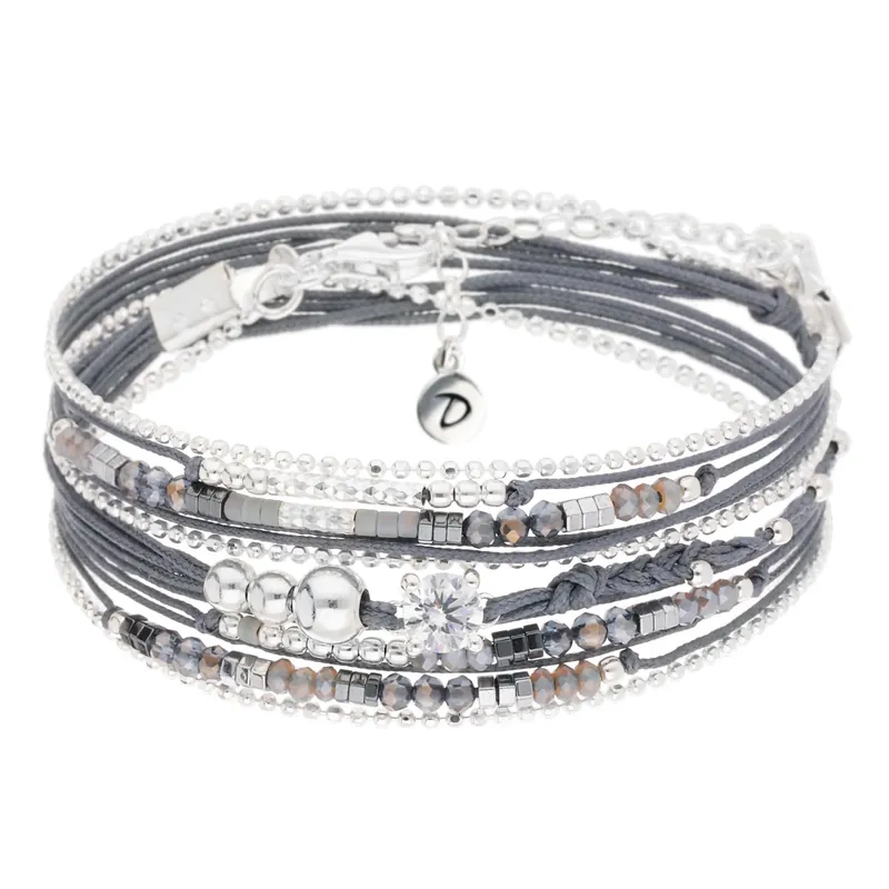 Produit De Marque BRACELET MULTI-TOURS GRIS FONCÉ OXYDE 5MM TRIPLE RANGS