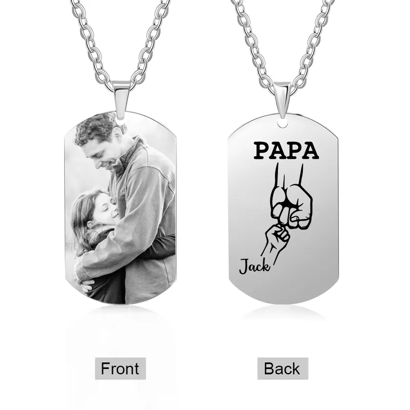 Tendance À mon Papa - Collier 1 Prénom Personnalisé avec Photo | Jessemade