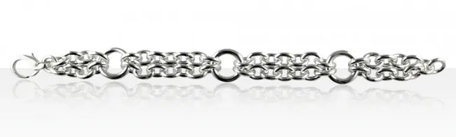 Bracelet Argent ACOTZ 2 rangs | BIJOUX FANTAISIE ARGENT | MADILAR Soldes