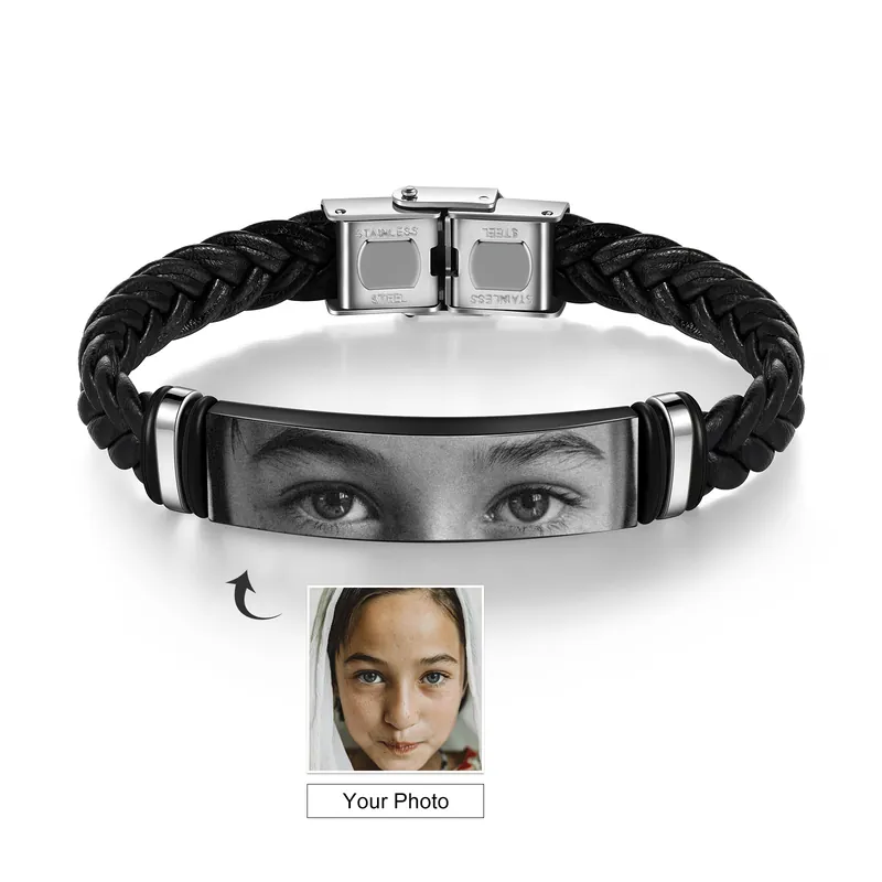 Bracelet Cuir Bracelet Photo Personnalisée pour Homme|Jessemade Achetez Aujourd’hui