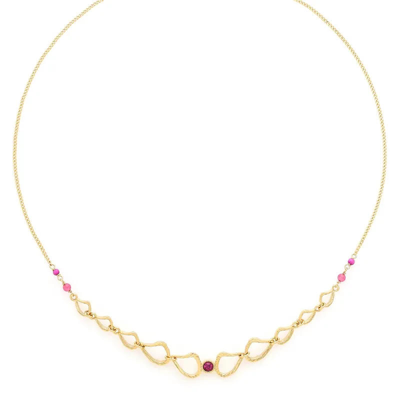 Vente Directe Collier court pétales de coquelicot - Poppy