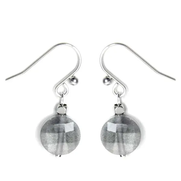 Petit Prix Boucles d'oreilles acier inoxydable gemme grise