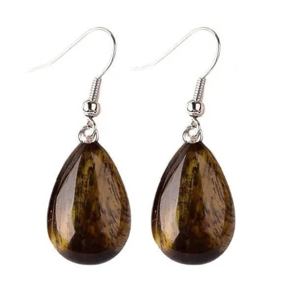 Quantité Limitée Boucles d'oreilles pierre naturelle goutte oeil de tigre