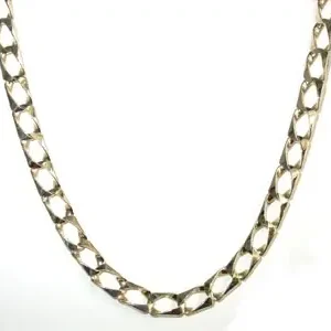 Tendance Chaine Santino gourmette carrée en or 10k deux tons jaune et blanc pour homme