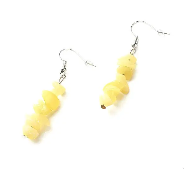 Boucles d'oreilles pierre naturelle perles de jade citron Super Prix