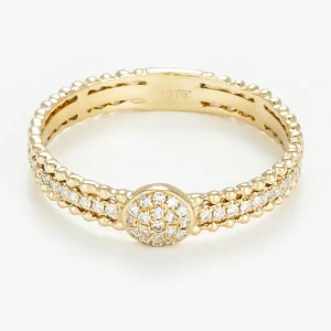 Promotion Saisonnière Bague Or Jaune 375/1000 "Cymo" Diamant 0,11ct