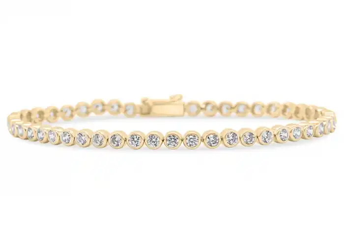 Bracelet Solstice tennis de zircons cubiques sertis clos en or jaune 10k pour femme Offre Exclusive