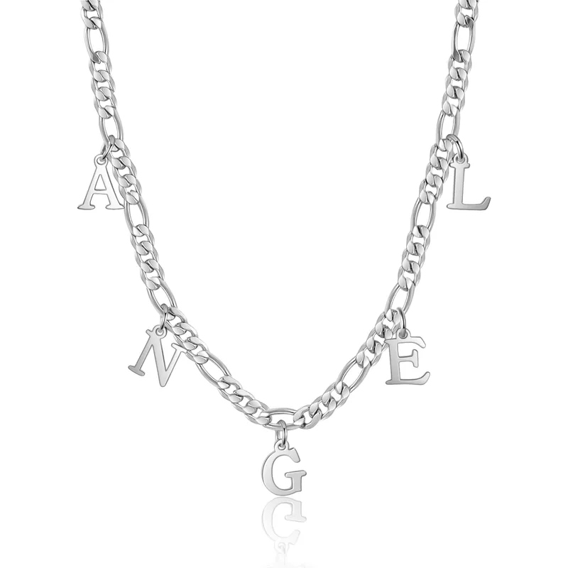 Top Qualité Collier Lettre Chaîne à Maillons Prénom Personnalisé 5 Lettres|Jessemade