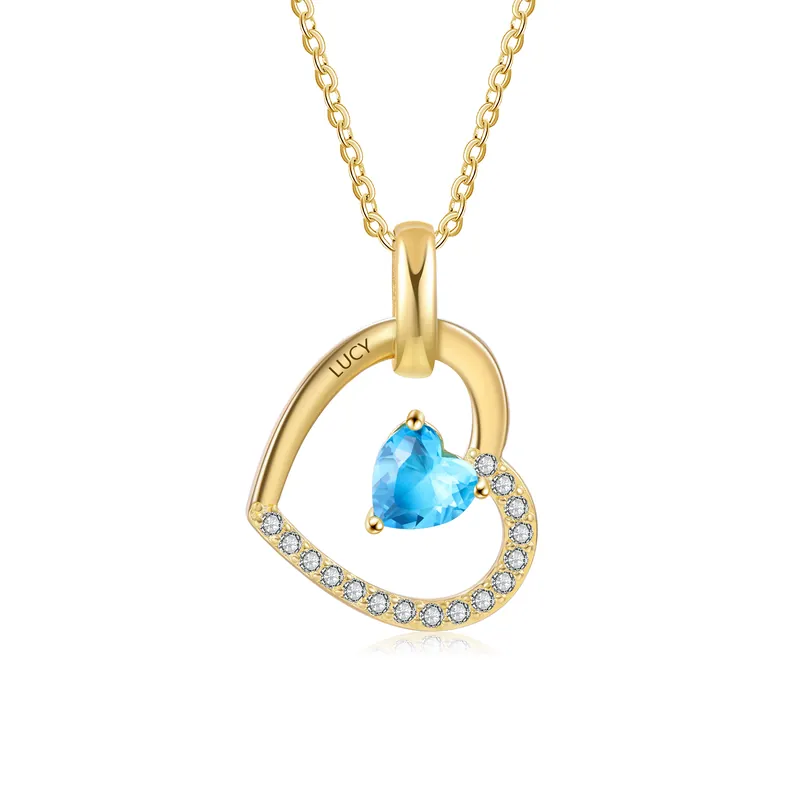 Bon Plan Collier Coeur Pendentif 1 Prénom Personnalisé avec Pierre de naissance|Jessemade