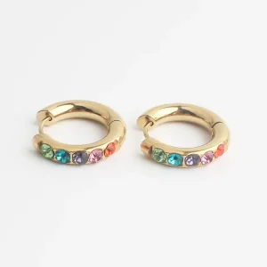 Big Strass Stone - Boucles d'oreilles - Acier inoxydable Offre Spéciale