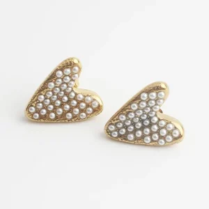 Lovely Pearls - Boucles d'oreilles - Clous d'oreilles - Acier inoxydable Achat Immédiat
