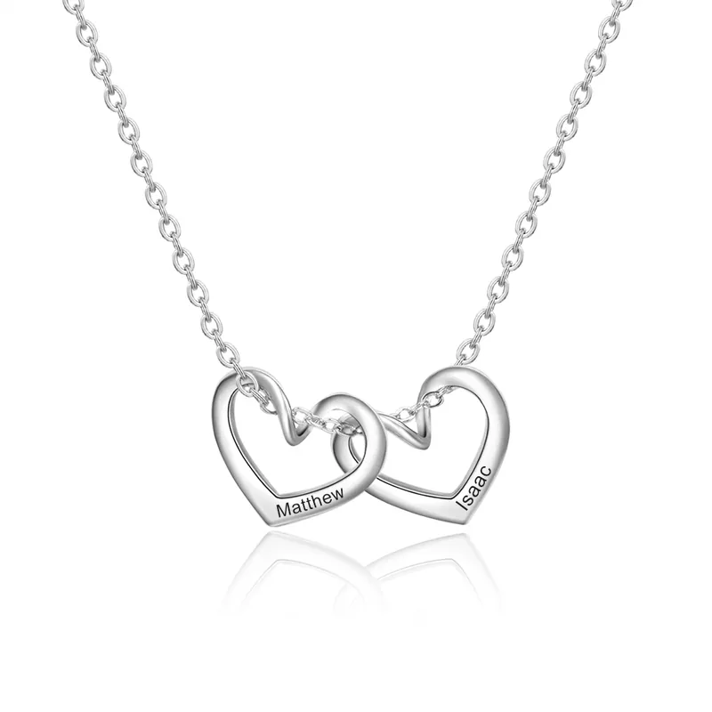 Paiement Sécurisé Collier Coeur pendentif 2 Prénom Personnalisé|Jessemade