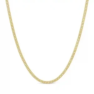 Remise Chaine gourmette maille double entrelacée en or jaune 10k pour homme avec coupe à diamant 6 mm