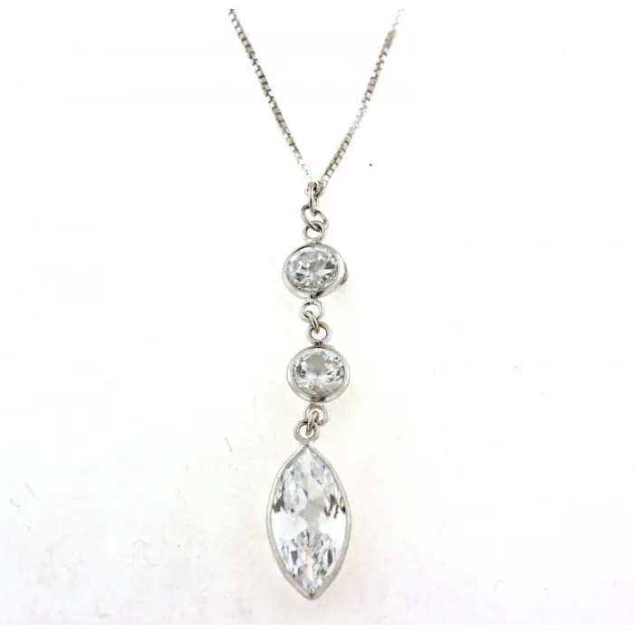 Top Qualité Collier argent motif larmes en oxydes