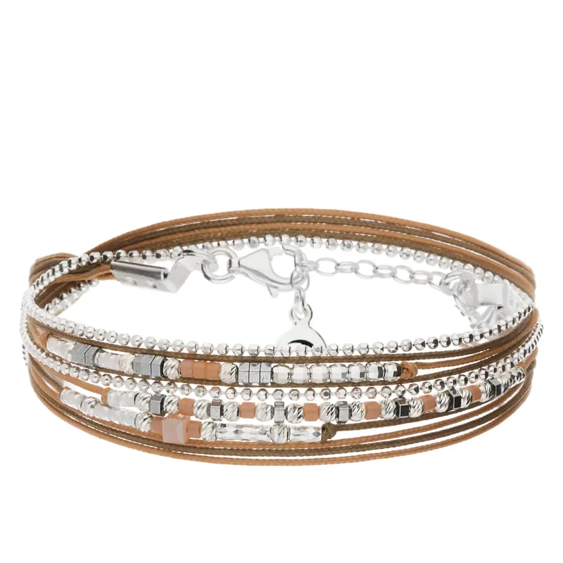 Achetez Aujourd’hui BRACELET MULTI-TOURS BEIGE HÉMATITE DÉLICAT