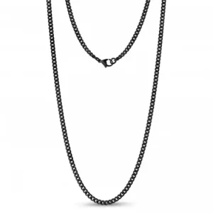 Produit De Marque Chaine ARZ Steel gourmette 3.5 mm en acier inoxydable noir disponible 4 couleurs