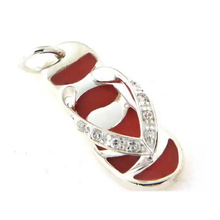 Usine Directe Pendentif argent Tong rose