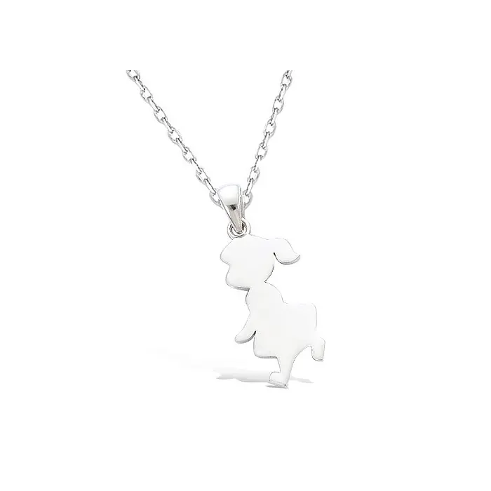 Produit De Marque Pendentif argent petite fille de profil