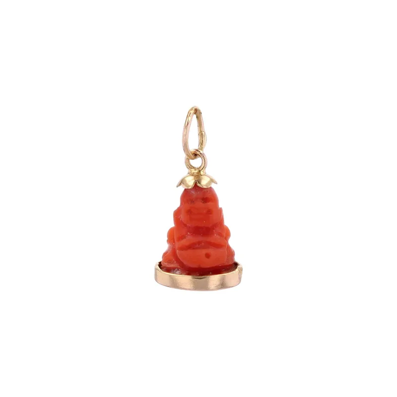 Top Qualité Breloque Bouddha corail et or
