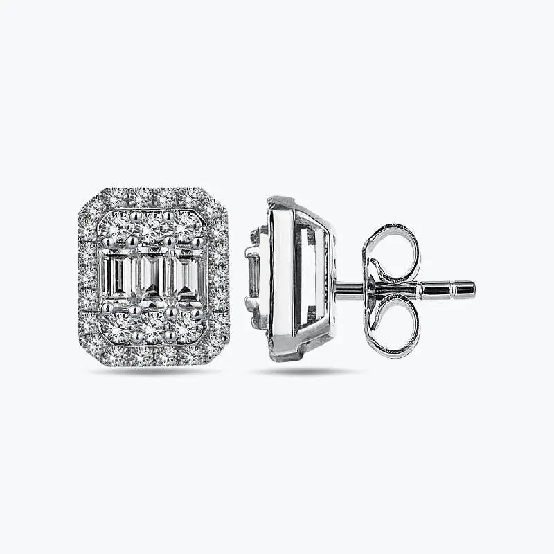 Réduction Boucles d'oreilles diamants baguettes
