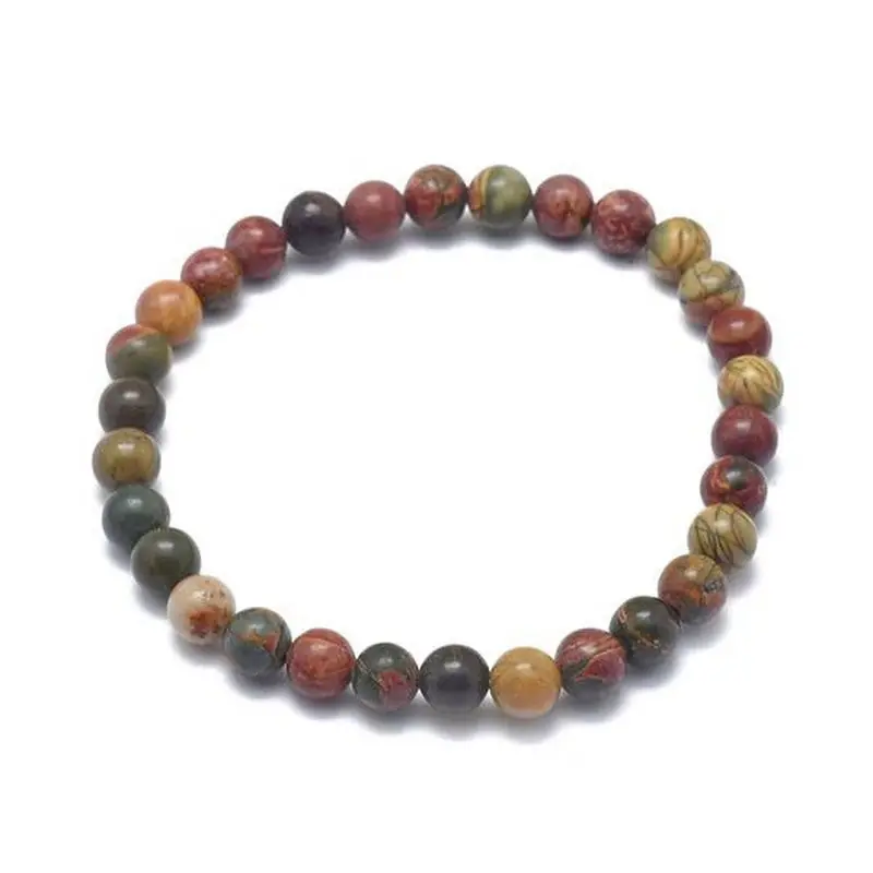 Populaire Bracelet pour homme ou femme - pierre naturelle 10 mm - Jaspe Picasso