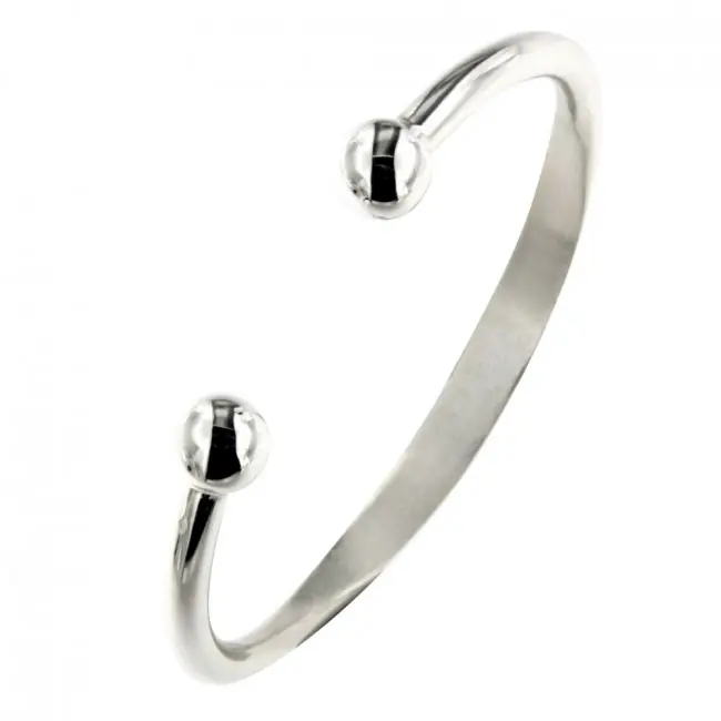 Jonc homme Argent massif 4mm - Bracelet rigide pour homme Retour Gratuit