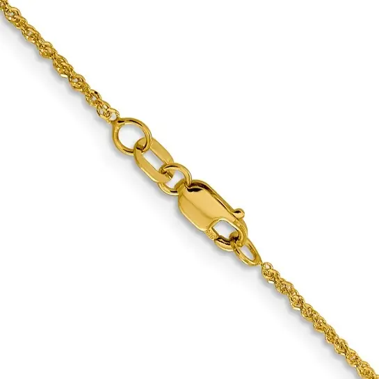 Chaine Singapour Sparkle torsadée brillante 1.3 mm en or jaune 10k Dernier Modèle
