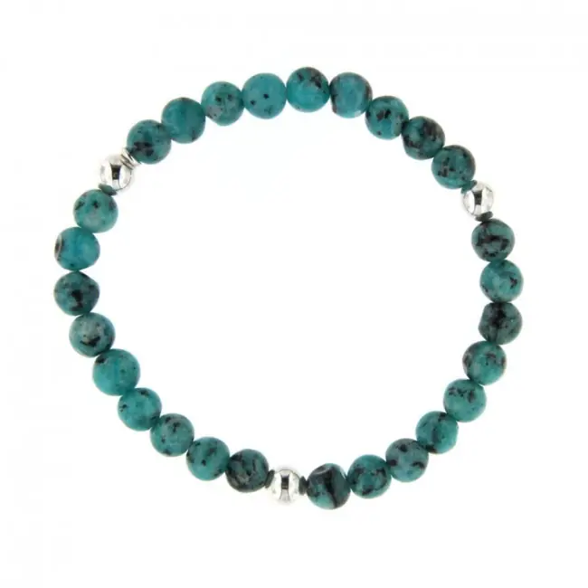 Promotion Bracelet perle turquoise & Argent | Bracelet perles homme fabriqué en France