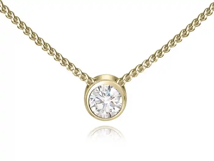 Collier Donna diamant de .25ct serti clos en or blanc 10k pour femme Commander Maintenant