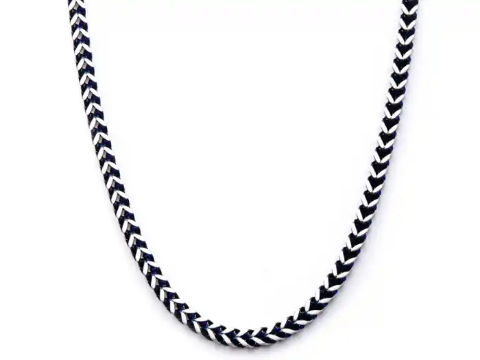 Chaine INOX franco denim bleu en acier inoxydable pour homme Nouvel Arrivage