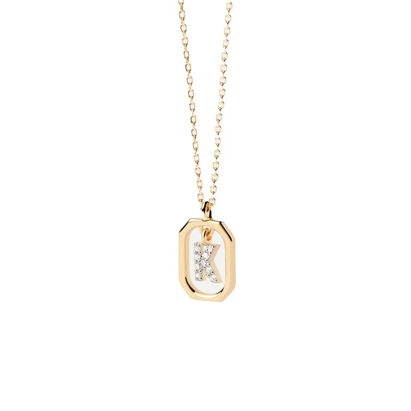 Prix Réduit PDPAOLA Collier en argent plaqué or - Mini Lettre K- CO01-522-U