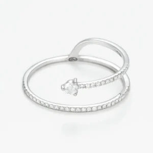 Top Vente Bague Or Blanc 375/1000 "San Diego" Diamant 0,15/43
