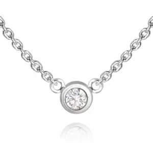 Achetez Aujourd’hui Collier Signora diamant .10ct serti clos moderne en or blanc 10k pour femme