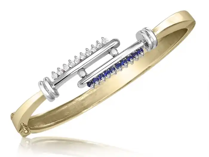 Bracelet Deux-Rives saphirs et diamants en or 10k deux tons pour femme Tendance