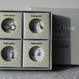 Birthstonebox- Boucles d’oreilles – Set – Acier inoxydable Authentique