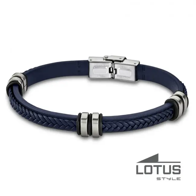 Bracelet Cuir bleu tressé | LOTUS STYLE BIJOUX HOMME Bon Marché