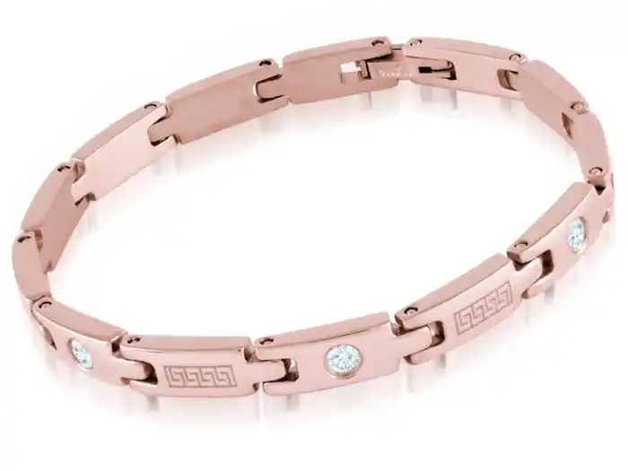 Bracelet Eleni motifs clé grecque versace en acier inoxydable rose gold pour enfant Marque
